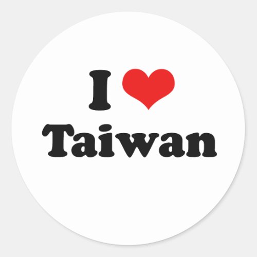 I Love Taiwan Tshirt Classic Round Sticker