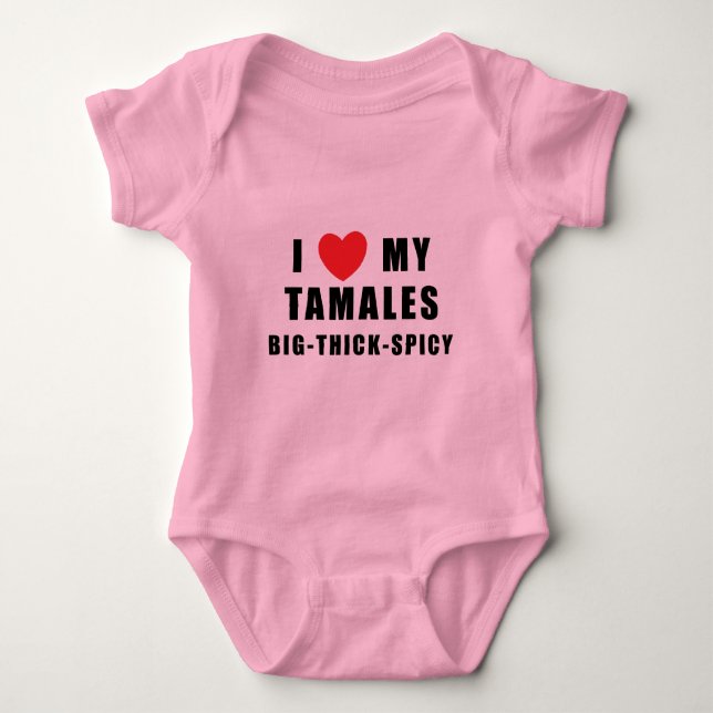 I Love Tamales Baby Bodysuit (Front)