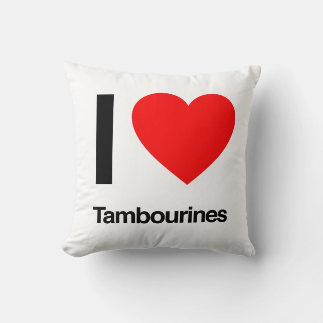 i love tambourines throw pillow (Front)