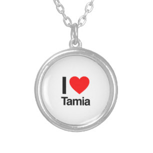 i love tamia silver plated necklace