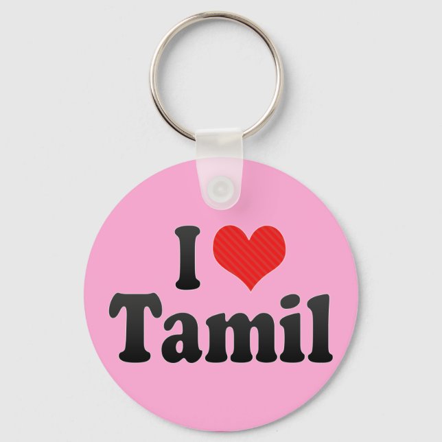 I Love Tamil Keychain (Front)