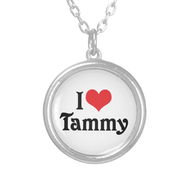 I Love Tammy Silver Plated Necklace (Front)