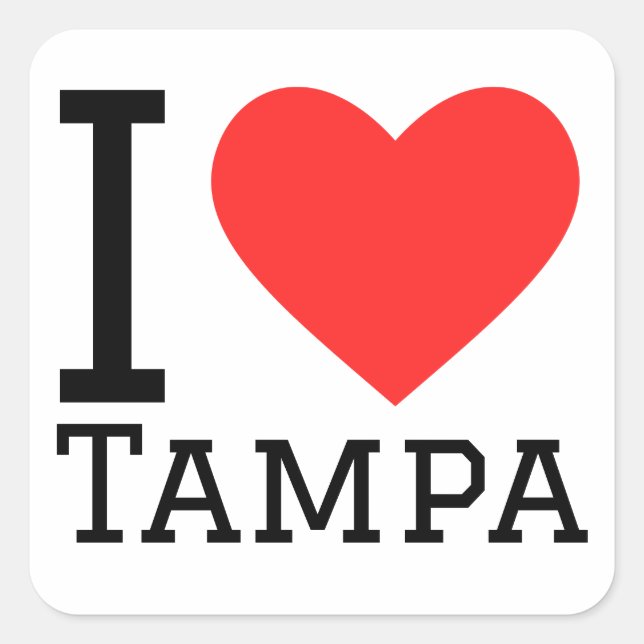 I love tampa  square sticker (Front)
