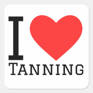I love tanning square sticker