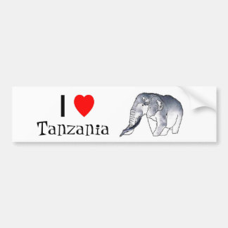 "I love Tanzania" elephant bumper sticker