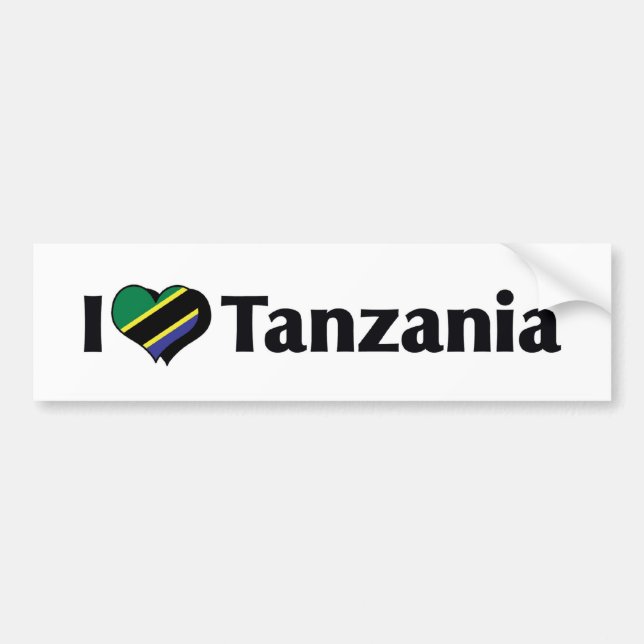 I Love Tanzania Flag Bumper Sticker (Front)