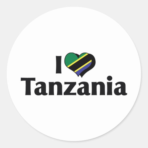 I Love Tanzania Flag Classic Round Sticker