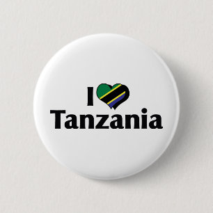 I Love Tanzania Flag Pinback Button