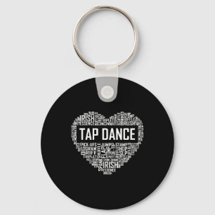 I Love Tap Dance Dog Lover Dancer Gifts for Women Keychain