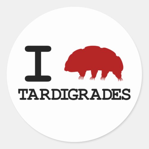 I Love Tardigrades Classic Round Sticker