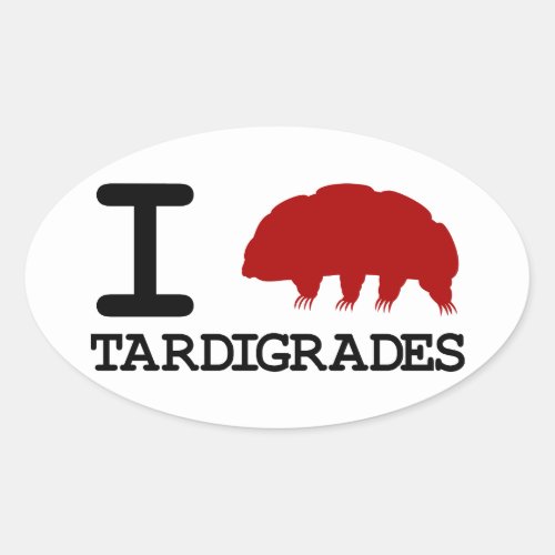 I Love Tardigrades Oval Sticker