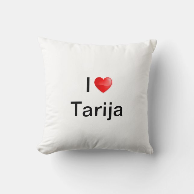 I love Tarija Throw Pillow (Front)