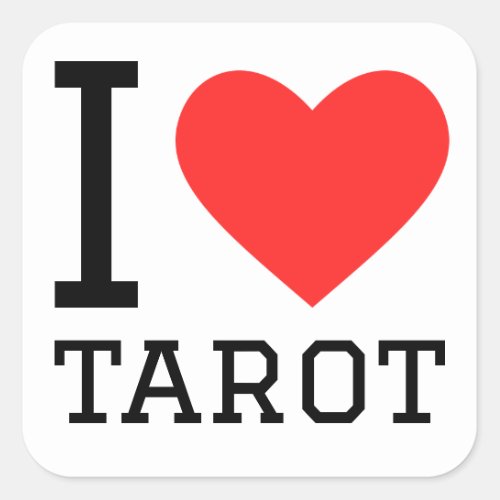 I love tarot square sticker