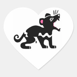 I love Tasmanian DEVILS -Original graphics -Nature Heart Sticker