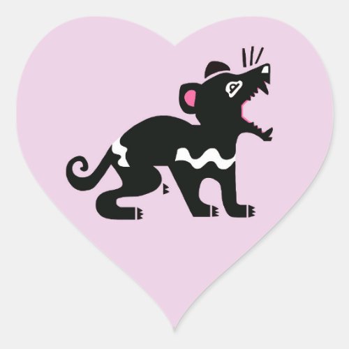 I love Tasmanian DEVILS _ Wildlife  _ Pink Heart Sticker