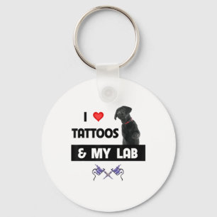 I Love Tattoos And My Labrador Retriever Lab Dog M Keychain