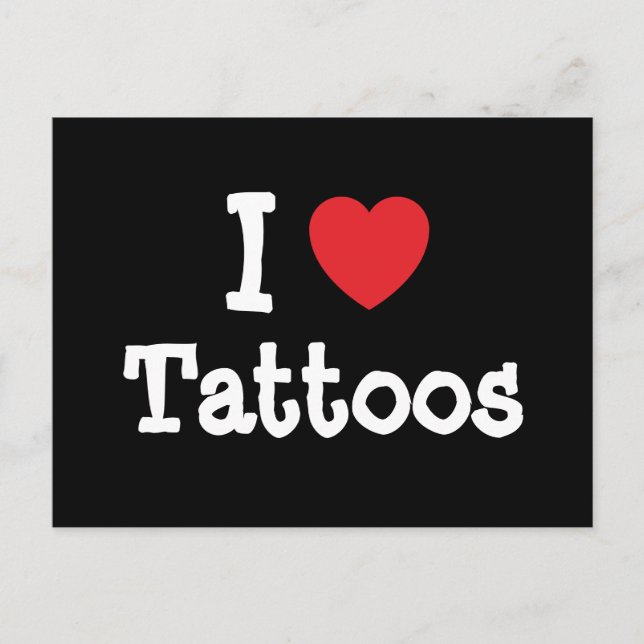 I love Tattoos heart custom personalized Postcard (Front)