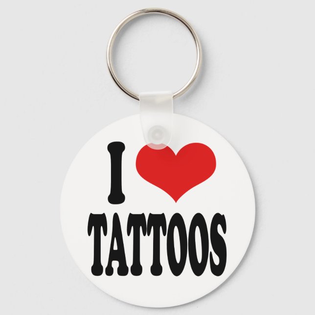 I Love Tattoos Keychain (Front)