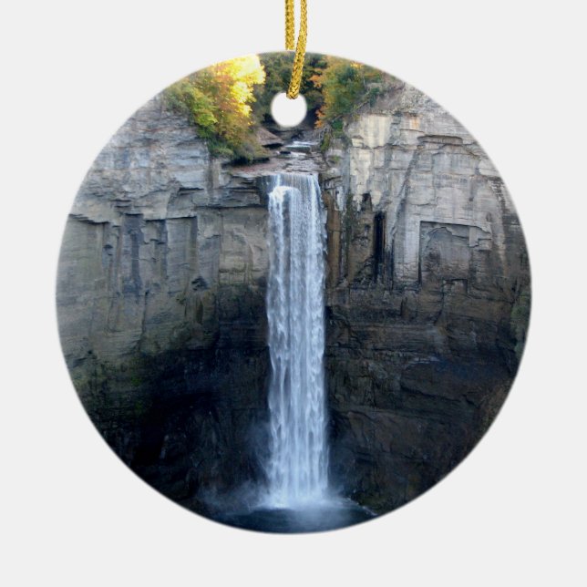 I love Taughannock Falls Ceramic Ornament (Front)