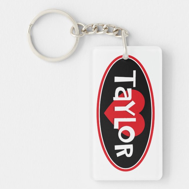 I Love Taylor Keychain (Front)