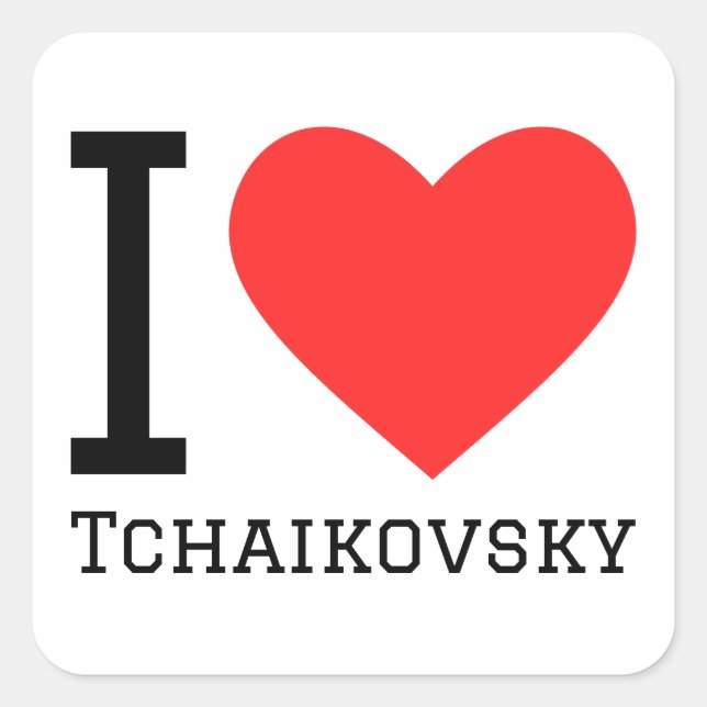 I love tchaikovsky  square sticker (Front)