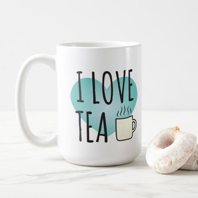 I Love Tea (15 oz) Coffee Mug (With Donut)