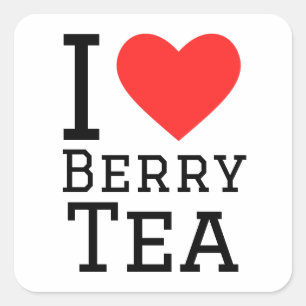 I love tea berry square sticker