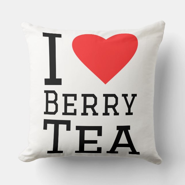 I love tea berry throw pillow (Front)