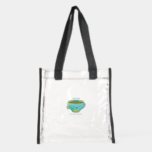 I Love Tea Both Herbal and Verbal Funny Tea Lover Clear Tote Bag