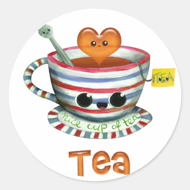 I love Tea Classic Round Sticker (Front)