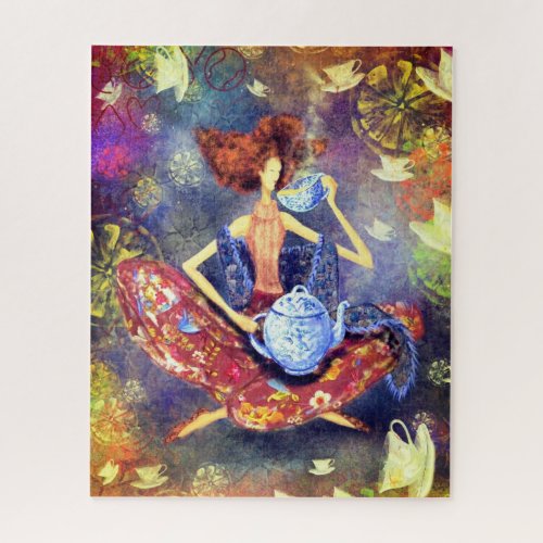 I Love Tea Girl Puzzle Fantasy Fairytale Painting