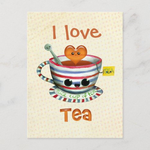 I love Tea Postcard