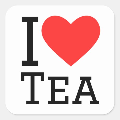 I love tea square sticker
