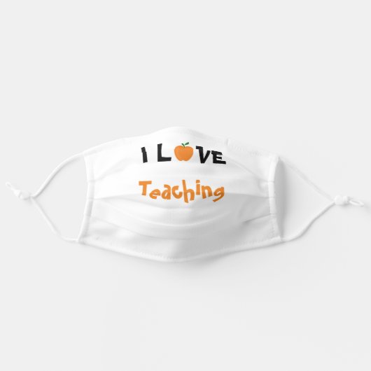 I love Teaching Adult Cloth Face Mask (Front, Unfolded)