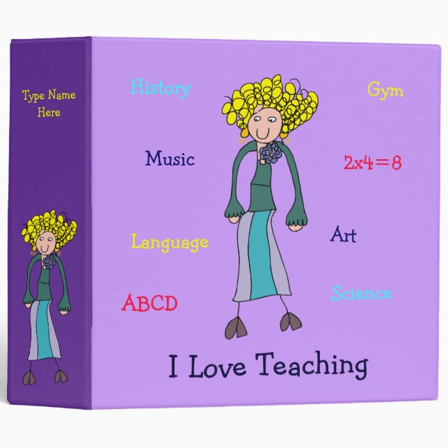 I Love Teaching Custom Avery Binder (Front/Spine)