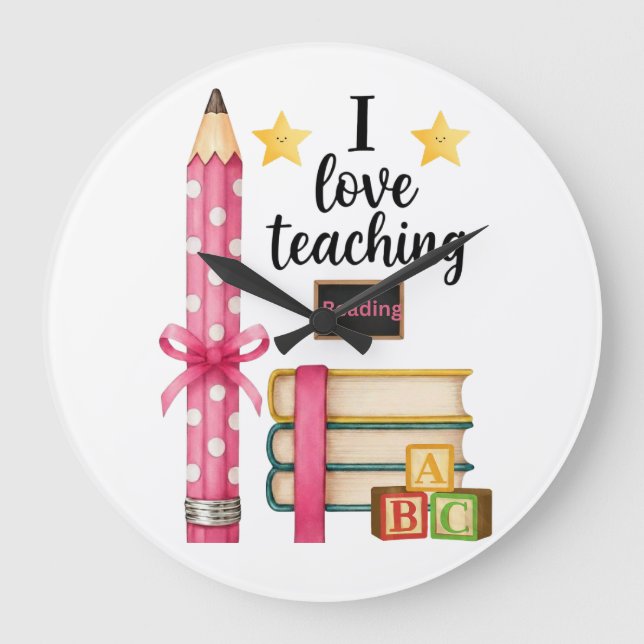 I love teaching reading teacher clock (Front)