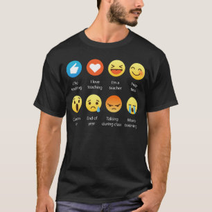 I Love Teaching Teacher Emoji Emoticon Funny Tee