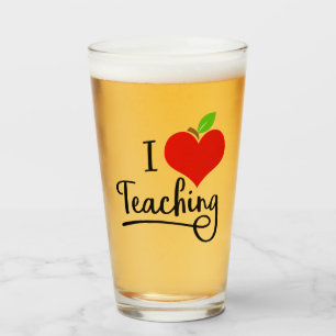 I Love Teaching Teacher Glass