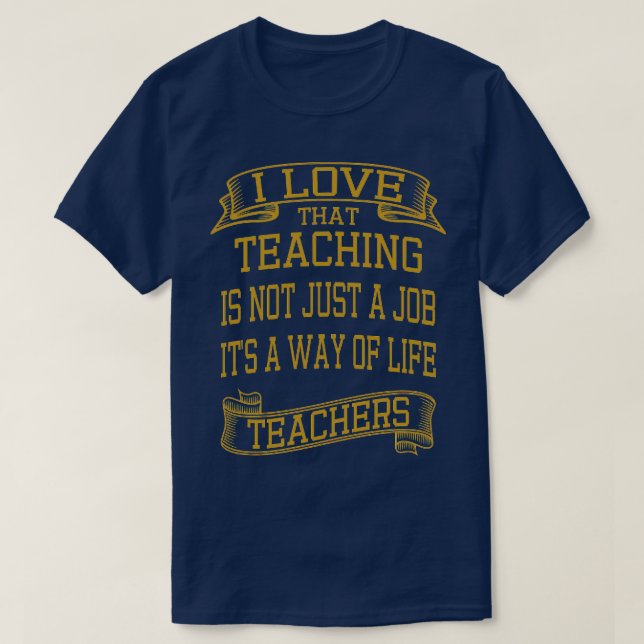 I Love Teaching Vintage Style T-Shirt (Design Front)