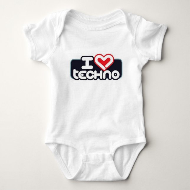I love TECHNO - Baby T-shirt Baby Bodysuit (Front)