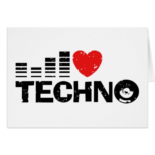 I Love Techno Cards (Front Horizontal)