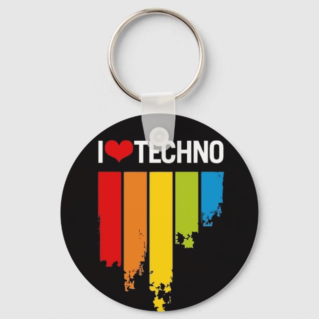 I love techno keychain (Front)