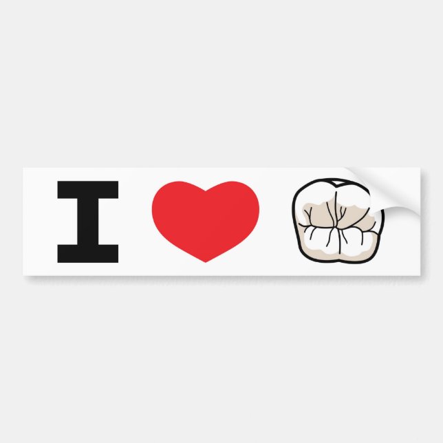 "I LOVE TEETH" Bumper Sticker (Front)