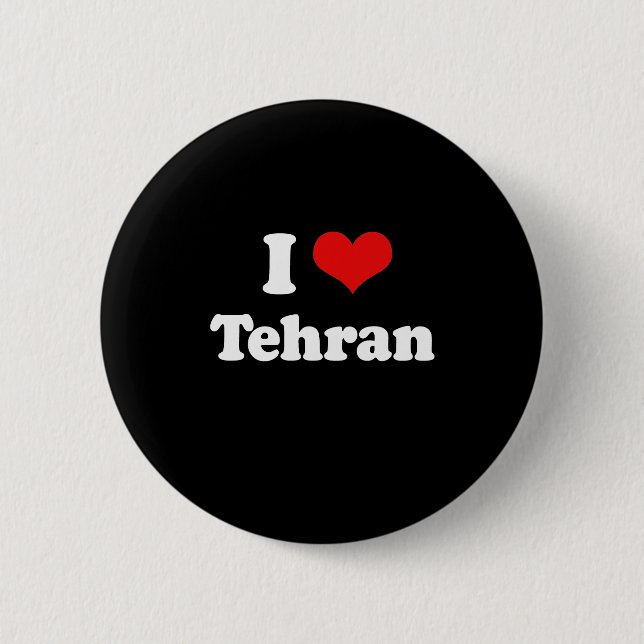I Love Tehran Tshirt White Tshirt Button (Front)