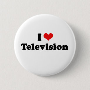 I Love Television Tshirt Button