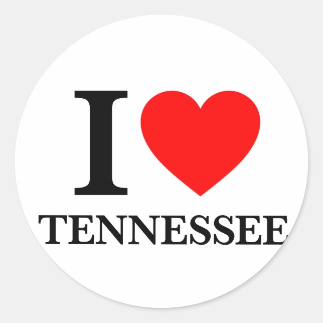 I Love Tennessee Classic Round Sticker (Front)