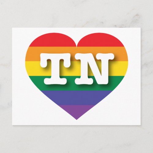I love Tennessee Gay Pride Rainbow Heart Postcard