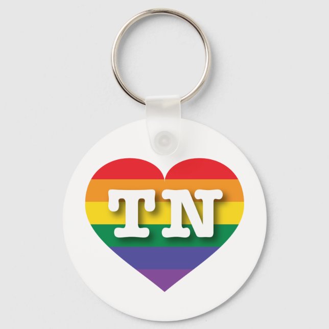 I Love Tennessee Rainbow Heart Keychain (Front)