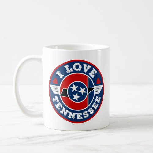 I Love Tennessee State Flag and Map Coffee Mug