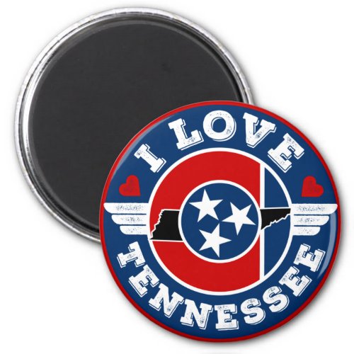 I Love Tennessee State Flag and Map Magnet